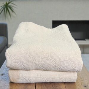 SFERRA LINEA CASA 2 KING Matelasse Ivory Pillow Shams